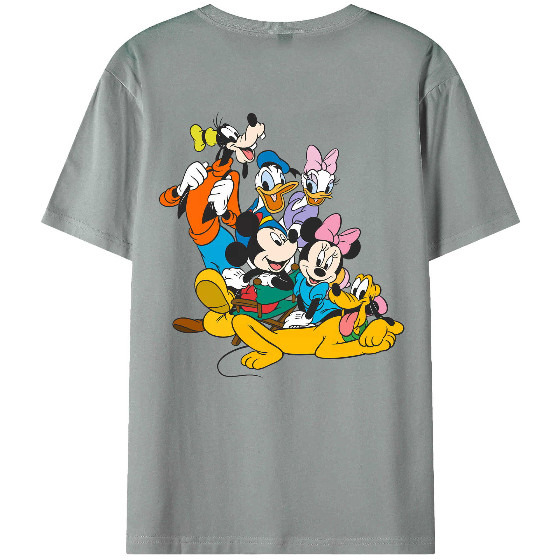 （画像用） ミッキーマウス Mickey Mouse 綿100％ メンズ半袖Tシャツ（バックプリント） 通気性